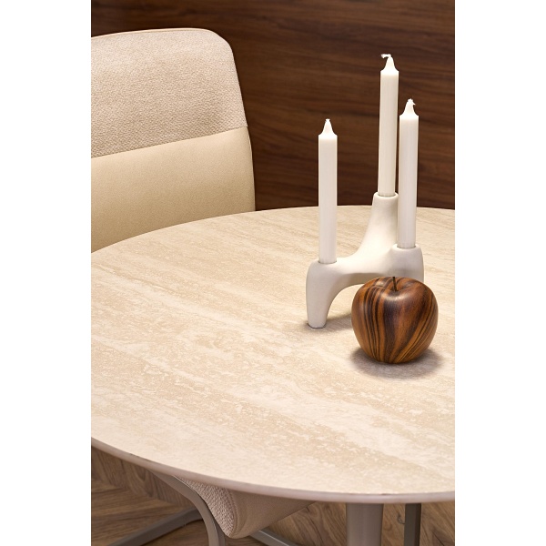 Stół TOLIO okrągły, trawertyn/ kaszmir - Halmar