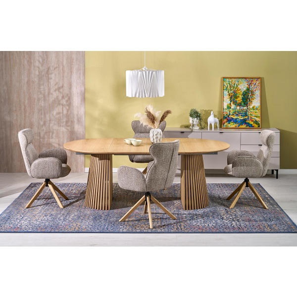 Krzesło K585 ciemny beżowy / dąb naturalny - Halmar