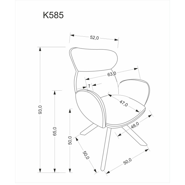 Krzesło K585 ciemny beżowy / dąb naturalny - Halmar