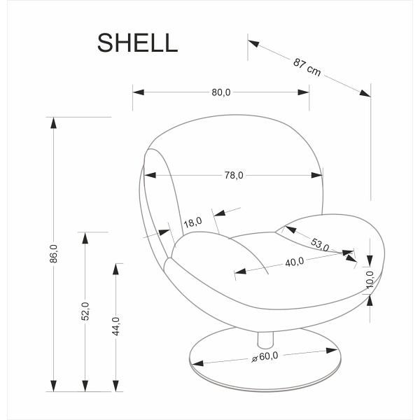 Fotel SHELL wypoczynkowy, kremowy - Halmar