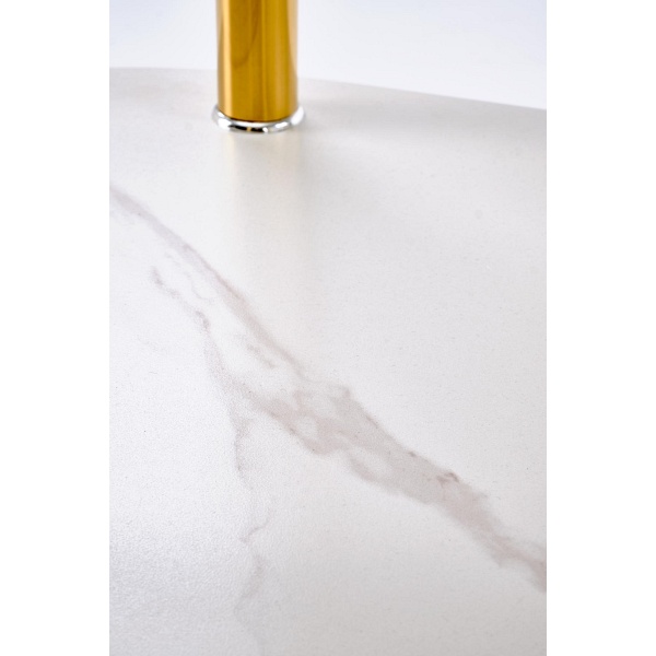 Ława DUCAT , biały marmur / transparentny / złoty - Halmar