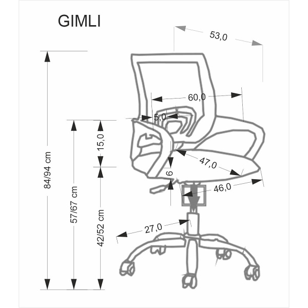 Fotel GIMLI gabinetowy, czarny - Halmar