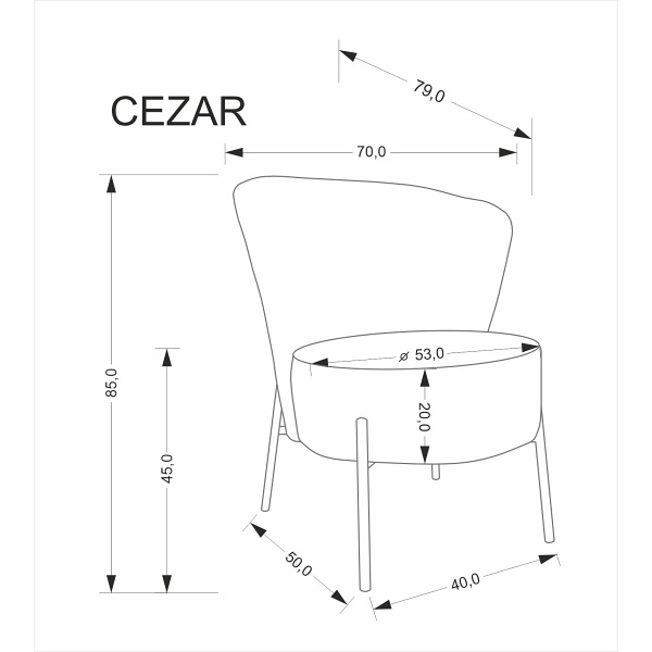 Fotel CEZAR wypoczynkowy, beżowy - Halmar