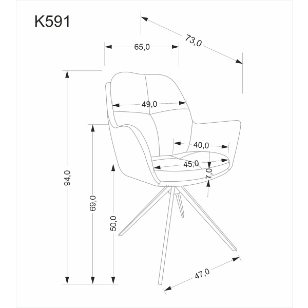 Krzesło K591 jasny popiel - Halmar