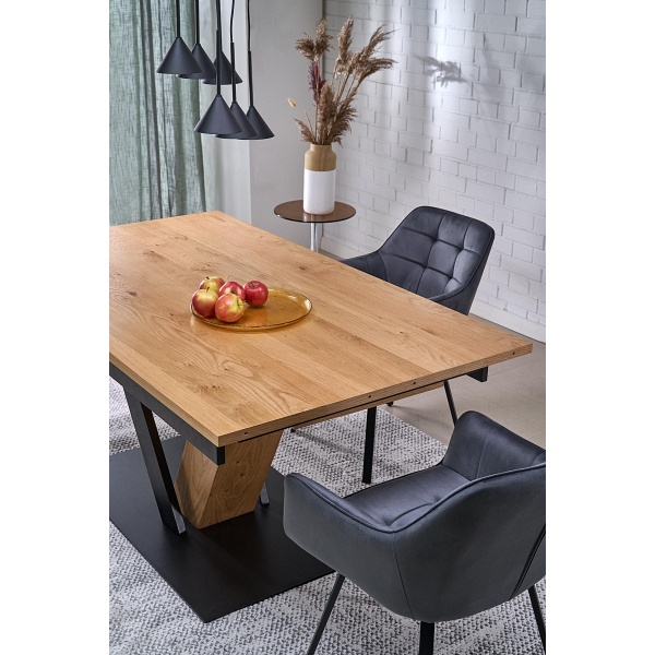 Stół FANIS rozkładany, naturalny / czarny - Halmar