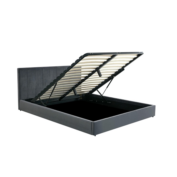 Łóżko KATARINA z pojemnikiem na pościel, popielaty - Halmar