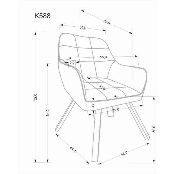 Krzesło K588 popielaty - Halmar