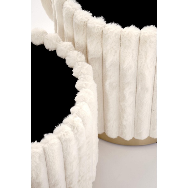 FIDO zestaw 2 puf, kremowy / złoty - Halmar