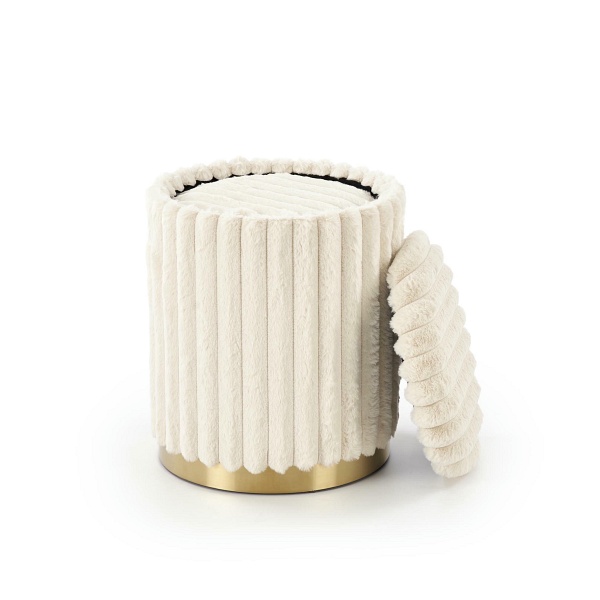 FIDO zestaw 2 puf, kremowy / złoty - Halmar