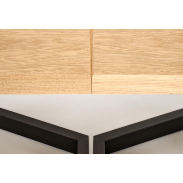 Stół MASSIVE 2 rozkładany 160-250x90x77 cm dąb naturalny/czarny - Halmar