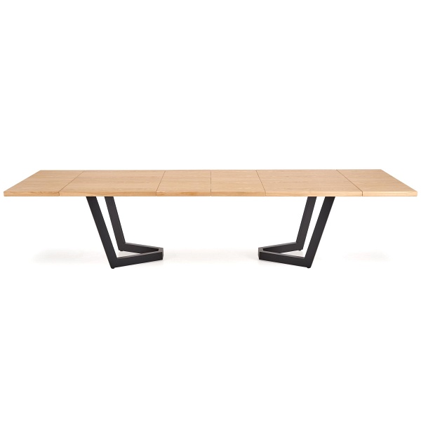 Stół MASSIVE 2 rozkładany 160-250x90x77 cm dąb naturalny/czarny - Halmar