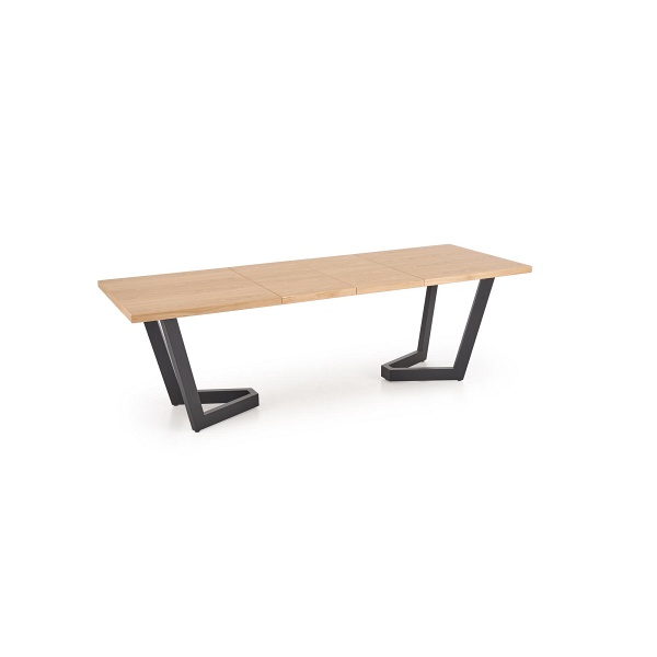 Stół MASSIVE 2 rozkładany 160-250x90x77 cm dąb naturalny/czarny - Halmar