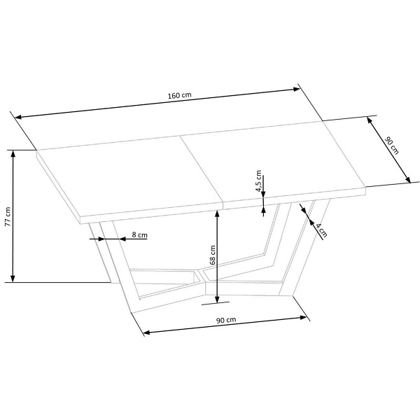 Stół MASSIVE 2 rozkładany 160-250x90x77 cm dąb naturalny/czarny - Halmar
