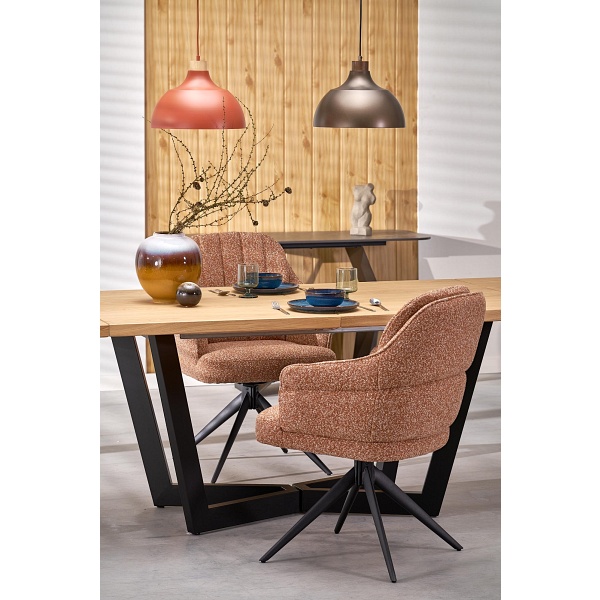 Stół MASSIVE 2 rozkładany 160-250x90x77 cm dąb naturalny/czarny - Halmar