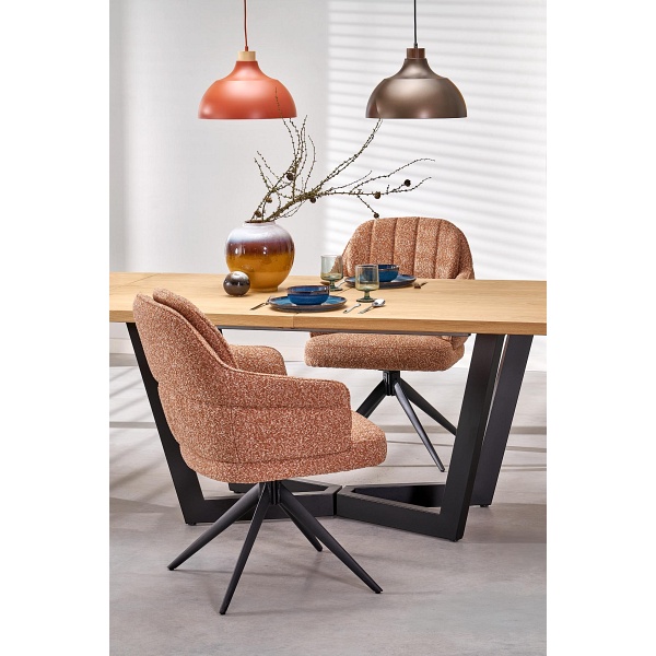 Stół MASSIVE 2 rozkładany 160-250x90x77 cm dąb naturalny/czarny - Halmar