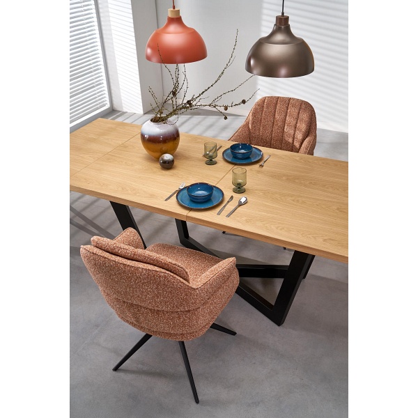 Stół MASSIVE 2 rozkładany 160-250x90x77 cm dąb naturalny/czarny - Halmar