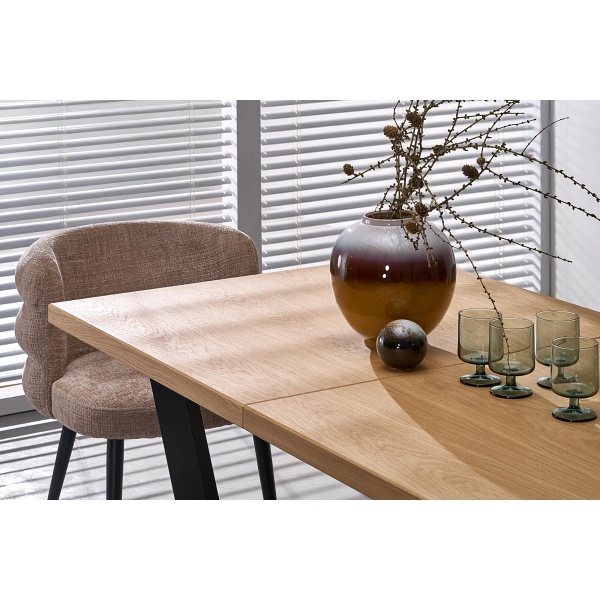Stół MASSIVE 2 rozkładany 160-250x90x77 cm dąb naturalny/czarny - Halmar