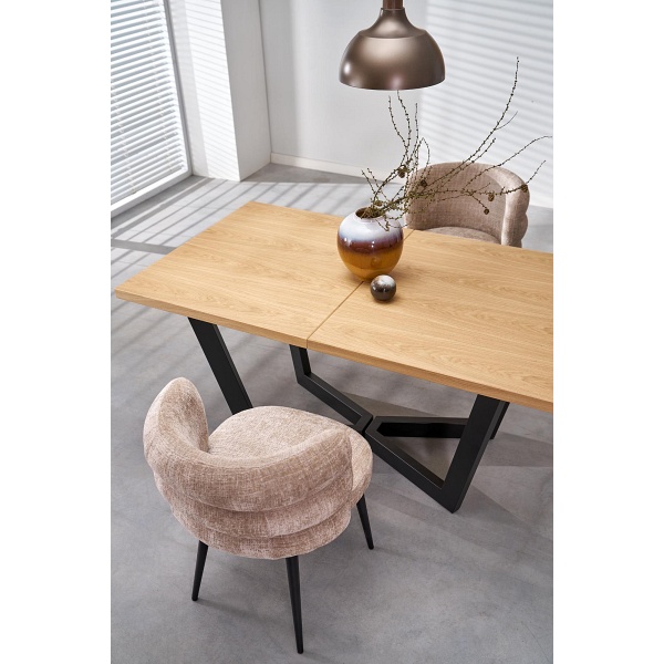 Stół MASSIVE 2 rozkładany 160-250x90x77 cm dąb naturalny/czarny - Halmar
