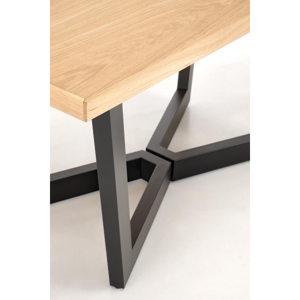 Stół MASSIVE 2 rozkładany 160-250x90x77 cm dąb naturalny/czarny - Halmar