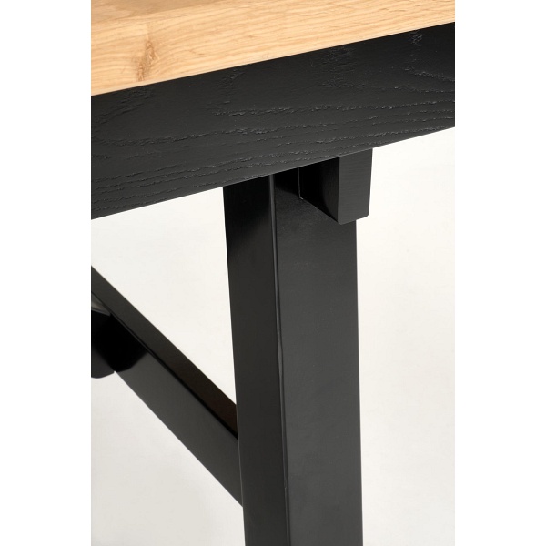 Stół FIESTA rozkładany 200-280x100x77 cm dąb naturalny/czarny - Halmar