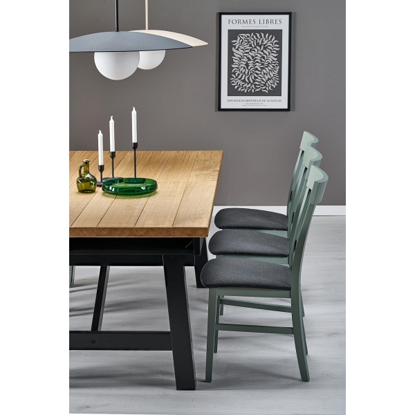 Stół FIESTA rozkładany 200-280x100x77 cm dąb naturalny/czarny - Halmar