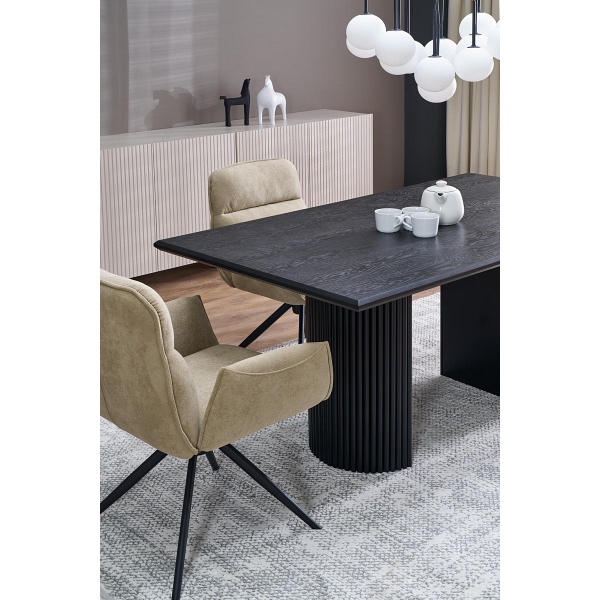 Stół BOLERO rozkładany 160-250x90x78 cm dąb naturalny/czarny - Halmar