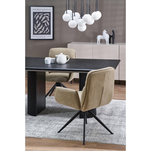 Stół BOLERO rozkładany 160-250x90x78 cm dąb naturalny/czarny - Halmar