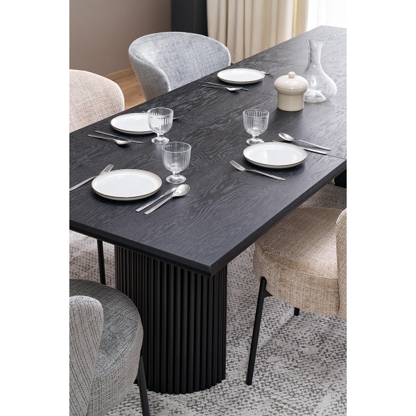 Stół BOLERO rozkładany 160-250x90x78 cm dąb naturalny/czarny - Halmar