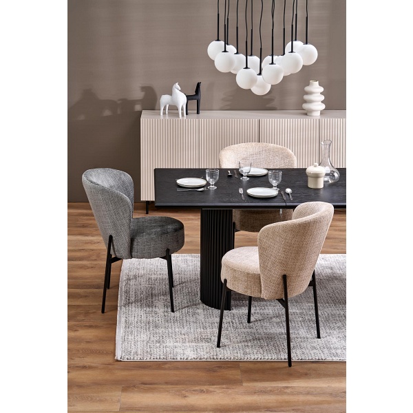 Stół BOLERO rozkładany 160-250x90x78 cm dąb naturalny/czarny - Halmar