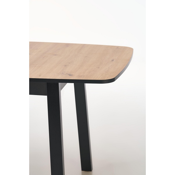 Stół BARRIL rozkładany 130-170x80x72 cm dąb artisan/czarny - Halmar