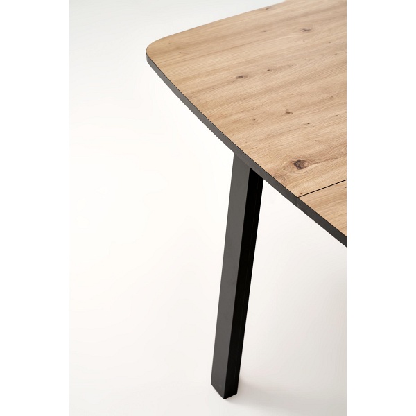 Stół BARRIL rozkładany 130-170x80x72 cm dąb artisan/czarny - Halmar