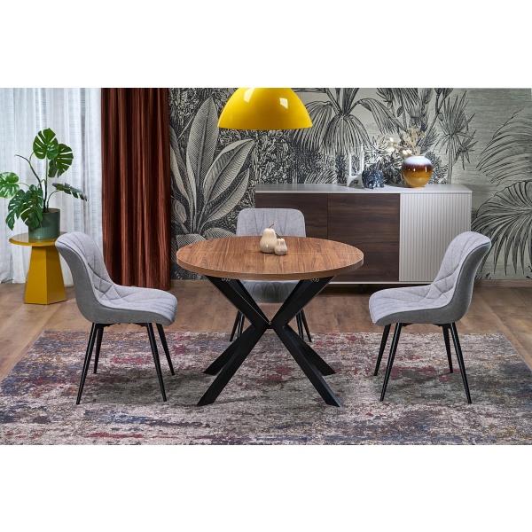 Stół PERONI rozkładany orzech - czarny - Halmar