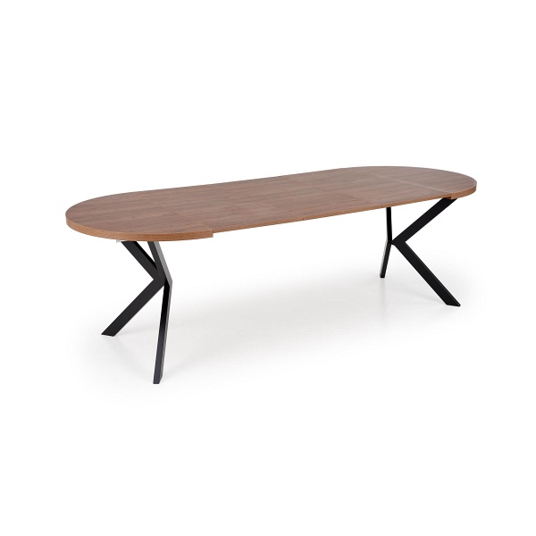 Stół PERONI rozkładany orzech - czarny - Halmar