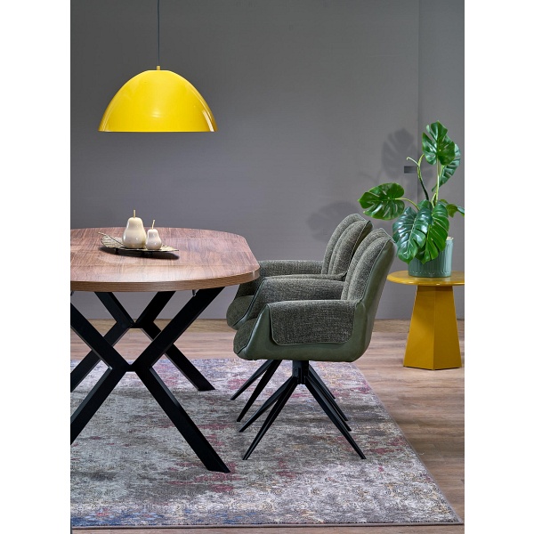 Stół PERONI rozkładany orzech - czarny - Halmar