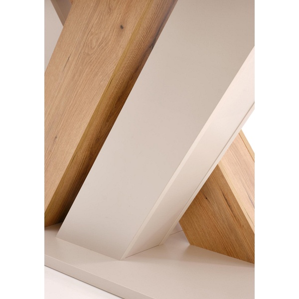 Stół BRANDON rozkładany 160-200/90 cm kaszmir/dąb cremona - Halmar