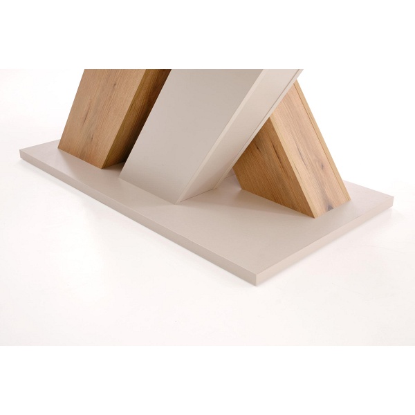 Stół BRANDON rozkładany 160-200/90 cm kaszmir/dąb cremona - Halmar