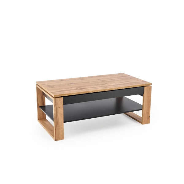 Ława BETTY z podnoszonym blatem dąb artisan / czarny - Halmar