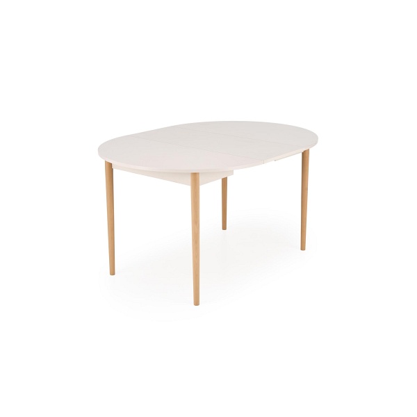 Stół PIVOT rozkładany 102-142x102x75 cm, blat - kaszmir, nogi - naturalny - Halmar