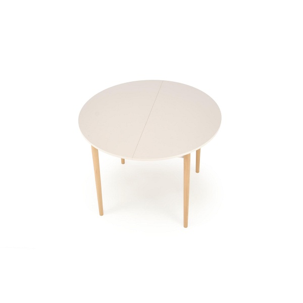 Stół PIVOT rozkładany 102-142x102x75 cm, blat - kaszmir, nogi - naturalny - Halmar