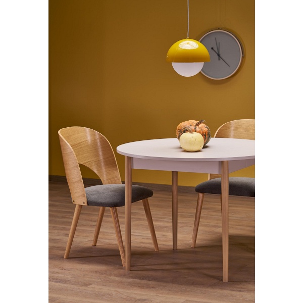 Stół PIVOT rozkładany 102-142x102x75 cm, blat - kaszmir, nogi - naturalny - Halmar