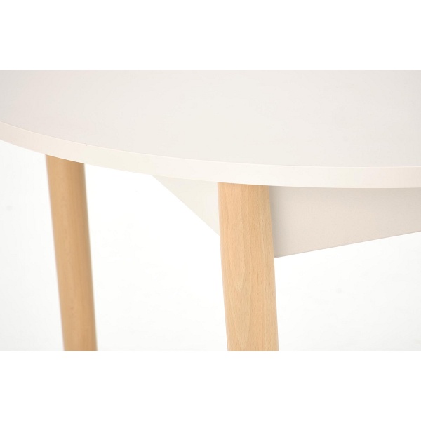 Stół PIVOT rozkładany 102-142x102x75 cm, blat - kaszmir, nogi - naturalny - Halmar