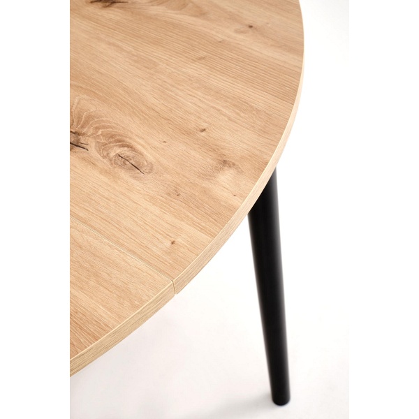 Stół PIVOT rozkładany 102-142x102x75 cm, blat - dąb artisan, nogi - czarny - Halmar