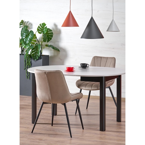 Stół RINGO kolor blat kaszmir, nogi - czarny - Halmar