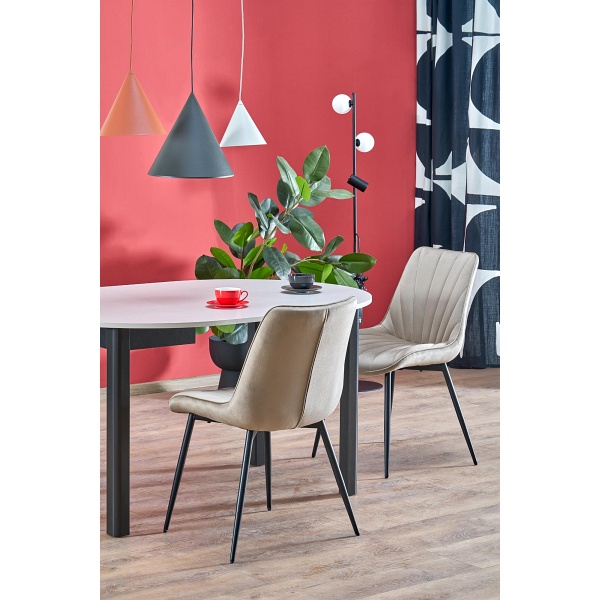 Stół RINGO kolor blat kaszmir, nogi - czarny - Halmar