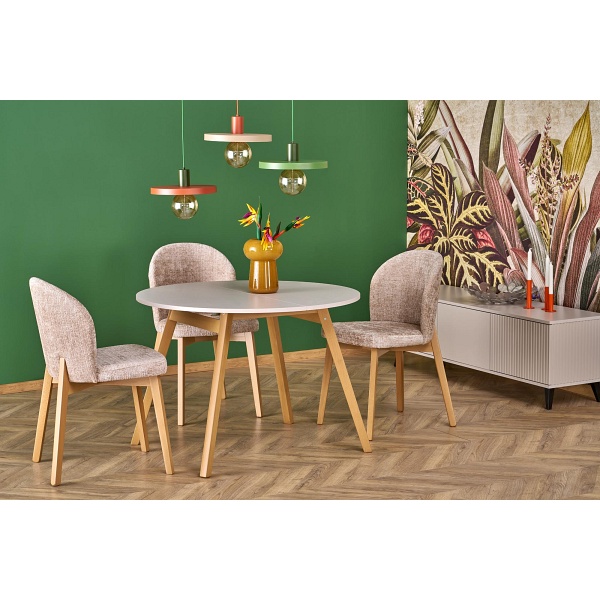 Stół RUBEN kolor blat - kaszmir, nogi - naturalny - Halmar