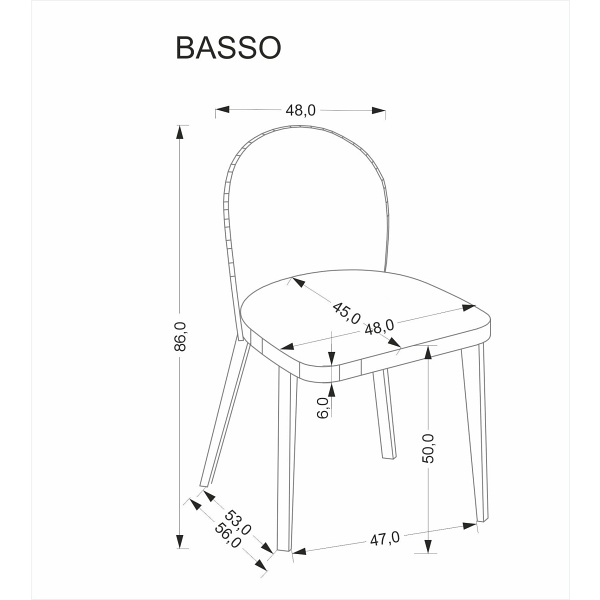 Krzesło BASSO dąb naturalny / tap: CREMONA 14 - Halmar