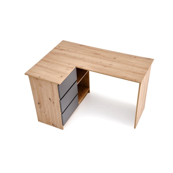 Biurko BEGA , dąb artisan / grafitowy - Halmar