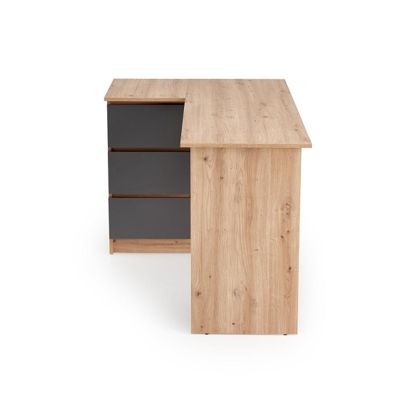 Biurko BEGA , dąb artisan / grafitowy - Halmar