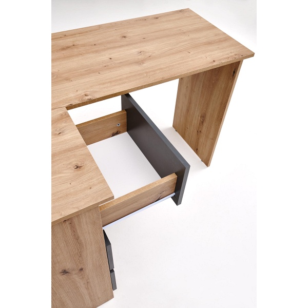 Biurko BEGA , dąb artisan / grafitowy - Halmar