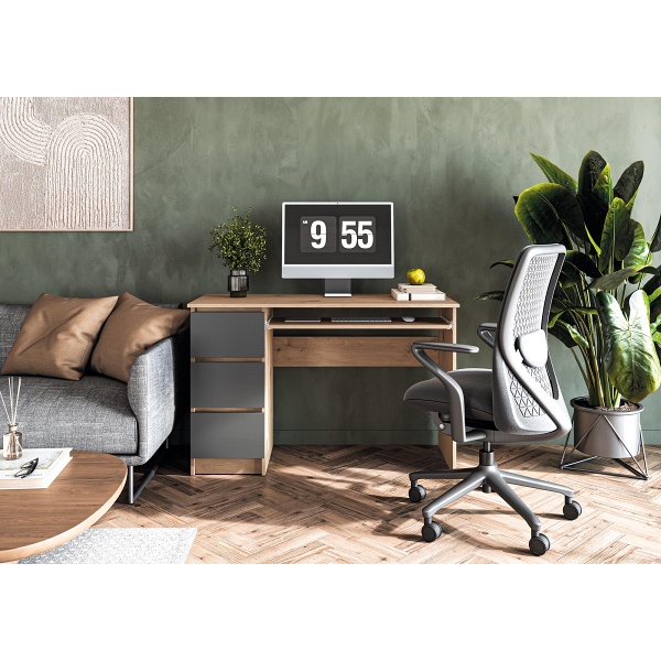 Biurko CINO , dąb artisan / grafitowy - Halmar